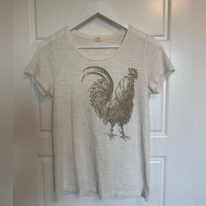 🐓 J.Crew Rooster Graphic Tee – Size S